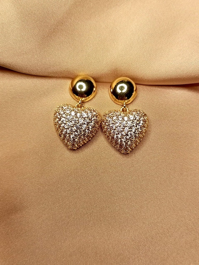 Rhinestone Studded Heart Drop Earrings Combo