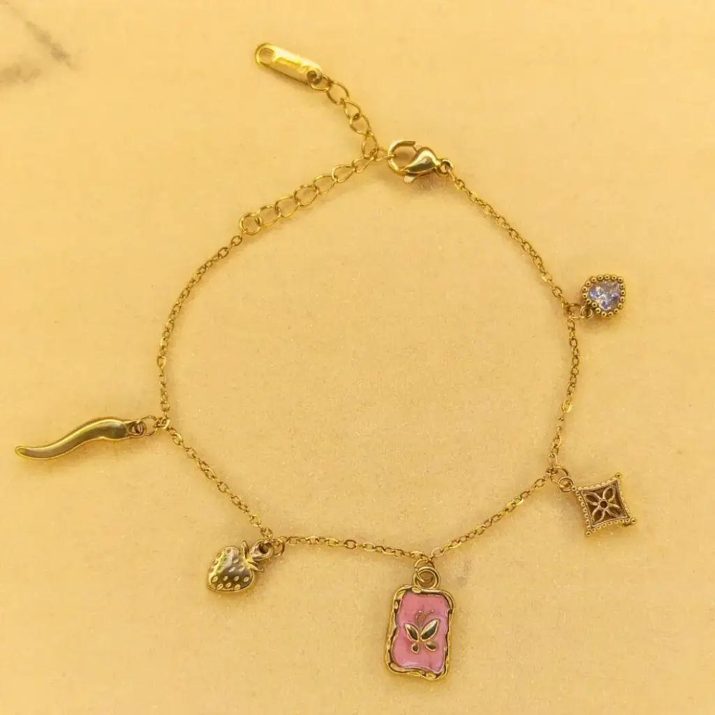 18K Gold Plated Charm Bracelet