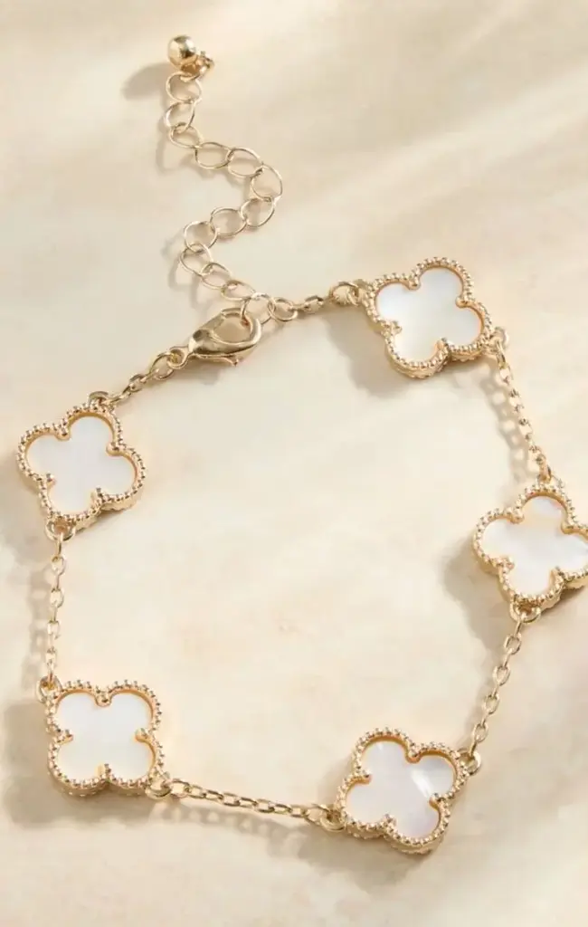 Anti-Tarnish White Clover Bracelet