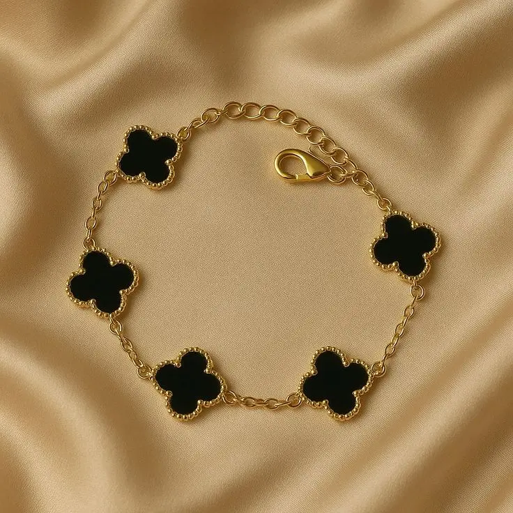 Anti-Tarnish Black Clover Bracelet