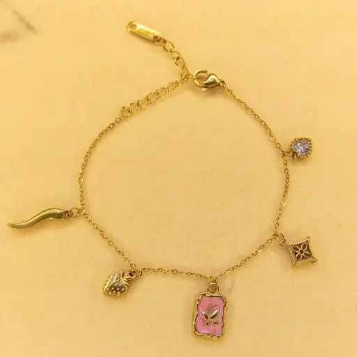 18K Gold Plated Charm Bracelet