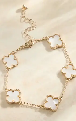 Anti-Tarnish White Clover Bracelet